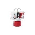 Nacario - Set Mini Express: Ocak Üstü Espresso Pişirici + 2 Cups - Magrite Serisi