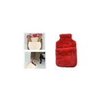 Nacario Sıcak Su Torbası Cepli Kırmızı Peluş Termofor 32,5X17,5CM 1500 ml