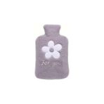 Nacario Sicak Su Torbasi Peluş Papatya Desenli Gri 21X13,5X2CM 500 ml