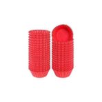Nacario Takribi 200 Adet Mini Boy Kırmızı Truff Çikolata Kağıdı, Lokum Kağıdı, Muffin Kek Kalıbı 30X20 mm D