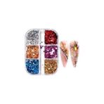 Nacario Tırnak Süsleme Kırık Folyo Parçaları 6'lı Set Nail Art - Çok Renkli