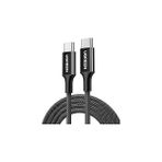 Nacario Ugreen Usb-C 60W 3A Qc Pd Örgülü Hızlı Şarj Kablosu, 2 Metre, Siyah, 65245