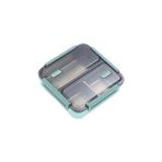 Nacario Vagonlife Bento 950ML Lunchbox Tek Katlı 3 Bölmeli Çelik Sefer Tası Yemek Kutusu (Koyu Yeşil)
