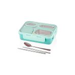 Nacario Vagonlife Bento 950ML Lunchbox Tek Katlı 4 Bölmeli Çelik Sefer Tası Yemek Kutusu (Turkuaz)