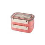 Nacario Vagonlife Bento Lunch Box 1600 ml 2 Kat Yeni Nesil Sefer Tası Paslanmaz Çelik -FFLBOX2221 (Pembe)