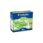 Nacario Verbatim Cd-Rw 700MB 4X-12X Yeniden Yazılabilir Boş Medya - Ince Mücevher Kılıflarında 10 Disk, Güm