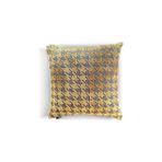 Nacario Yastık Kılıfı, Kazayağı Desenli, 50X50 Cm, Sarı Desenli, Polyester Karışımı, Çağdaş