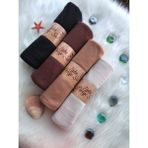 Naciye Sultan Tesettür Penye Şal 4'lü Set (Siyah - Çikolata - Camel - Taş) - Renkli