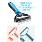 Nactumu Kedi ve Köpekler İçin Metal Saplı Tüy Topak Açıcı Tarak ve Toz Toplayıcı Halı Tiftik Temizleyici