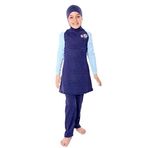 nadamuSun Müslüman Mayo Çocuk Kız Çocuk Mütevazı İslam Tesettür Mayolar Burkini, mavi, M