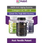 Nadh Koenzin Q10, Kolajen Tip1 - Tip3, Bso Çörek Otu Yağı Takviye Edici Gıda Seti - Yeşil Elma