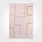 Nadia Krem Geometrik Modern Geometrik Etnik Desenli Boho Makinada Yıkanabilir Hafif Hav Toz Vermez Leke Tutmaz Kaymaz Taban Dijital Makine Baskı Halı Oturma Odası Salon Yolluk Koridor Mutfak Halısı