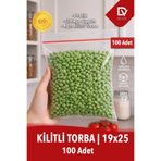 naft 19x25 100'lü Buzdolabı Kilitli Torba Poşet Dondurucu İkramlık Çerez Davet Kına Hediyelik Poşeti