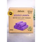 naft 30 Rulo Lavanta Kokulu Büzgülü Büyük Boy Çöp Torbası 10'lu (1 KOLİ) 65x70 Çöp Poşeti 300 Adet