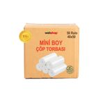 naft 50 Rulo Çöp Torbası Mini Boy 50’li (1 KOLİ) 40x50 Çöp Poşeti