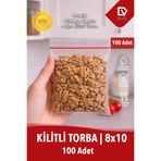 naft 8x10 100'lü Buzdolabı Kilitli Torba Poşet Dondurucu İkramlık Çerez Davet Kına Hediyelik Poşeti