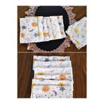 Nai baby Bebek Müslin Ağız Mendili- 6'lı Set- %100 Pamuk -Çok Amaçlı Müslin Mendil Güneş ay Desenli