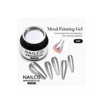Naıl Co Nail Art Gel Paint Çizim Boyası 5 ml Nailco Metalik Silver Gri