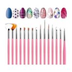 Nail Master 15 Adet Naıl Art Dızayn ve Jel Fırça Seti Pembe