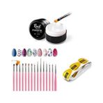 Nail Master 15 ml 901 Protez Tırnak Jeli Turuncu Renk 15'li Fırça Seti ve 50'li Şablon ile Profesyonel Kalite