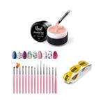 Nail Master Protez Tırnak Jeli 15ML 903 Pembe Renkli 15LI Fırça Seti ile Profesyonel Kalite Uygulama