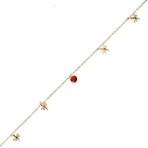 Najm Al Sahra 925 Ayar Rose Gümüş Yuvarlak Garnet Taşlı Yusufçuk Model Halhal