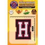 Nakış Fabrikası Ütü Ile Yapışan Nakışlı Arma Yama, H Kolej Harf, Ütüyle Yapışan Nakış Dokuma Aplike Patch
