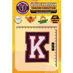 Nakış Fabrikası Ütü Ile Yapışan Nakışlı Arma Yama, K Kolej Harf, Ütüyle Yapışan Nakış Dokuma Aplike Patch