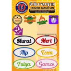 Nakış Fabrikası Ütü İle Yapışan Nakışlı Patch Arma, Kişiye Özel İsimli (2 ADET), Kaliteli Nakış Dokuma Aplike Yama