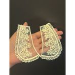 Nakış Işleme Güpür Krem Rengi Bebe Yaka Dikiş Aksesuarı 10X7 cm