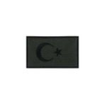 Nakış Turkey Türkiye Türk Bayrakları Nakış Işleme Arma Patch Peç 5x8 cm Haki Siyah