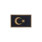 Nakış Turkey Türkiye Türk Bayrakları Nakış Işleme Arma Patch Peç 5x8 cm Siyah Gold - Standart