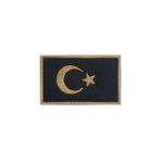 Nakış Turkey Türkiye Türk Bayrakları Nakış Işleme Arma Patch Peç 5x8 cm Siyah Gold