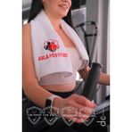 Nakışlı Spor Havlusu, Ter Emici Spor Havlusu, Fitness Havlusu, Antrenman Havlusu - Beyaz - 30 x 90 cm