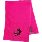 Nakışlı Sporcu Havlusu Pamuklu, Ter Emici Fitness Plates Boks Tenis Spor Havlusu - Fuşya - 30 x 90 cm