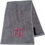 Nakışlı Sporcu Havlusu Pamuklu, Ter Emici Fitness Plates Boks Tenis Spor Havlusu - Gri - 30 x 90 cm