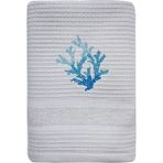 Nakışlı Tek Taraflı Pikeli El ve Yüz Havlusu - Bej - Bej - 50 x 90 cm