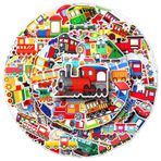 Nakliye aracı çıkartması, tren çıkartması, 100 adet, kaykay, grafiti, çıkartma, motosiklet, bisiklet, snowboard, bagaj, dizüstü bilgisayar, araba çantası, çocuklar ve gençler için, su geçirmez vinil