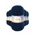 Nako 10094 5 Adet Lacivert Elite Baby El Örgü İpi Tüylenmeyen Bebek Yünü