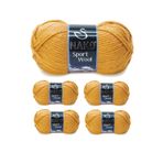 Nako 10129 Hardal 5 Adet Sport Wool Atkı Bere Ceket Yelek Örgü İpi Yünü