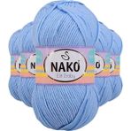 Nako 10305 Elite Baby 5 Adet Mavi El Örgü İpi Tüylenmeyen Bebek Yünü
