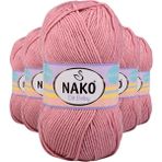 Nako 10325 Elite Baby 5 Adet Gül Kurusu El Örgü İpi Tüylenmeyen Bebek Yünü