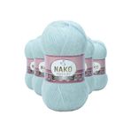 Nako 10471 Saraylı Mint 5 Adet Angora Lüks El Örgü İpi