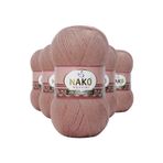 Nako 11054 Bronz 5 Adet Angora Lüks El Örgü İpi