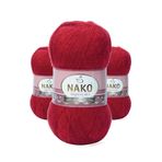 Nako 1175 3 Adet Angora Lüks Koyu Kırmızı El Örgü İpi