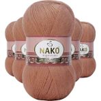 Nako 12895 5 Adet Angora Lüks El Örgü İpi