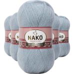 Nako 12936 5 Adet Angora Lüks El Örgü İpi