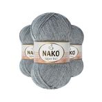 Nako 194 Gri Melanj 100 gr Süper İnci El Örgü İpi