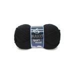 Nako 217 Siyah Sport Wool Örgü İpi Yünü