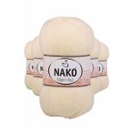 Nako 256 5 Adet Krem 100 gr Süper İnci El Örgü İpi